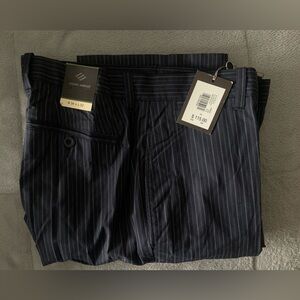 Mens pinstripe navy trousers